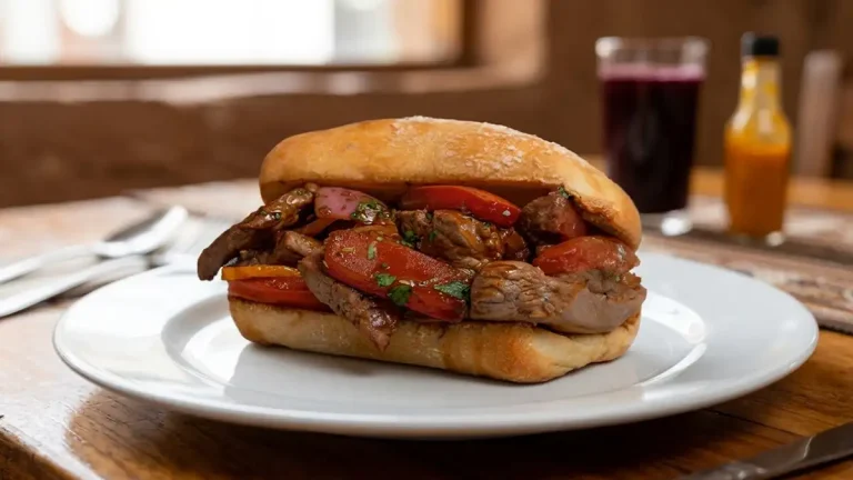 Receta de Pan con Lomo Saltado
