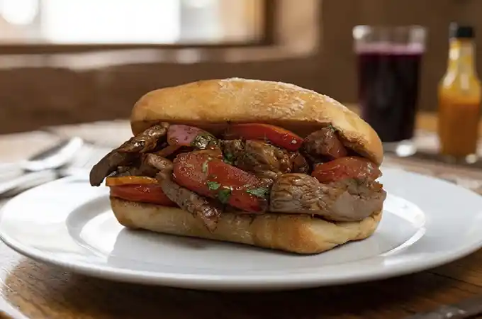 Receta de Pan con Lomo Saltado