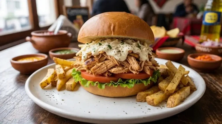 Receta de Pan con Pollo a la Brasa