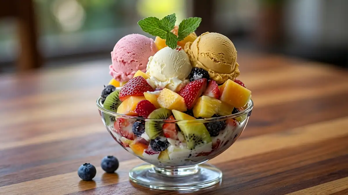 Receta de Ensalada de Frutas con Helado