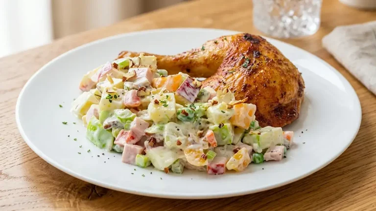 Receta de Pollo al Horno con Ensalada Blanca