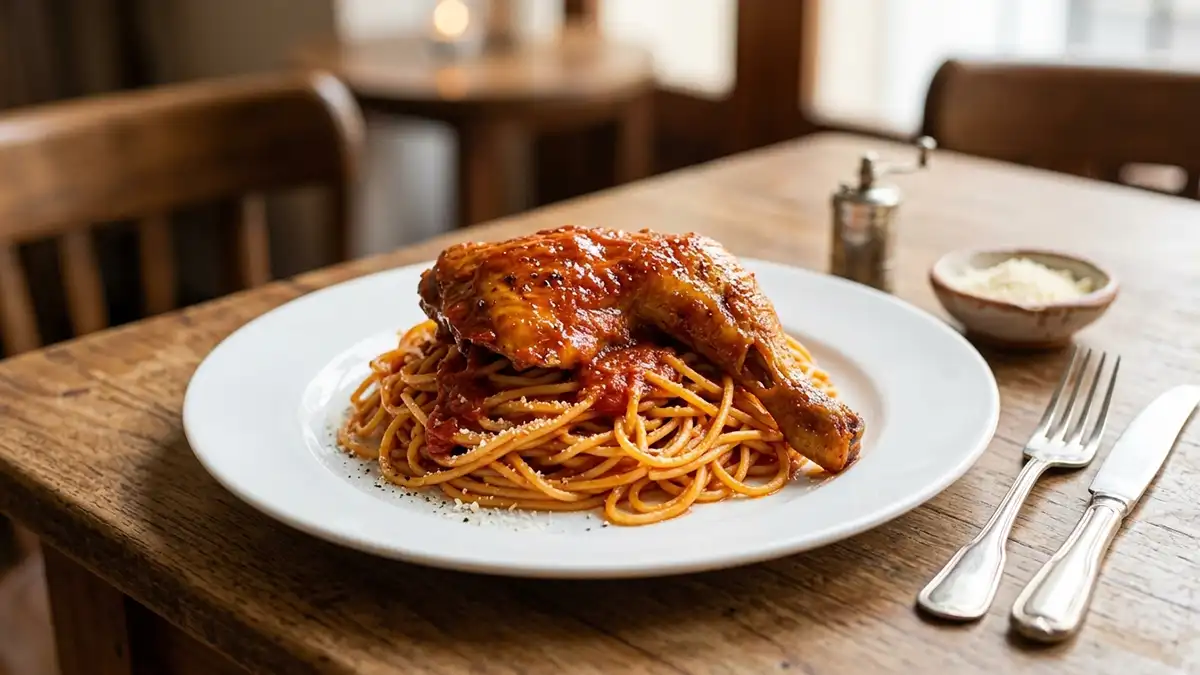 Receta de Tallarines Rojos con Pollo